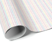Pastel Gingham Patroon Moderne Verjaardag Cadeaupapier (Rol Hoek)