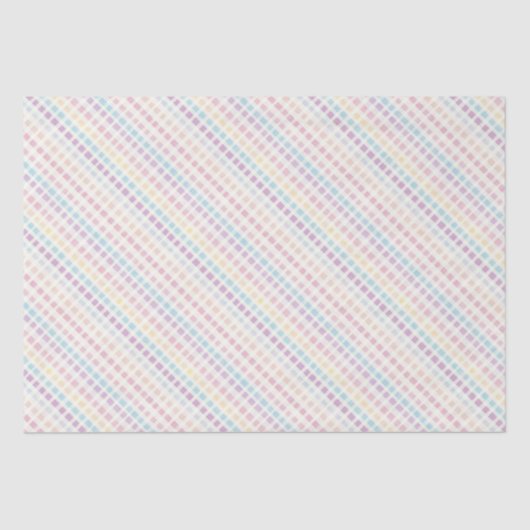 Pastel Gingham Patroon Moderne Verjaardag Tissuepapier (Voorkant)
