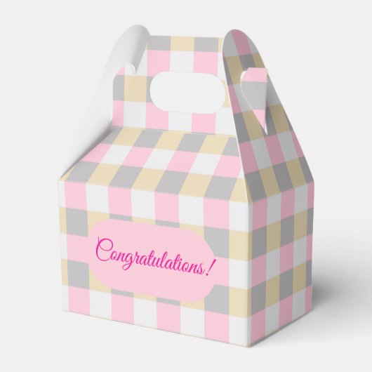 Pastel Gingham Plaid Bedankdoosjes (Voorkant Zijde)
