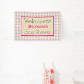 Pastel Gingham Plaid Evenement Spandoek (Insitu)