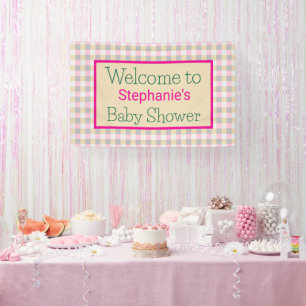 Pastel Gingham Plaid Evenement  Spandoek