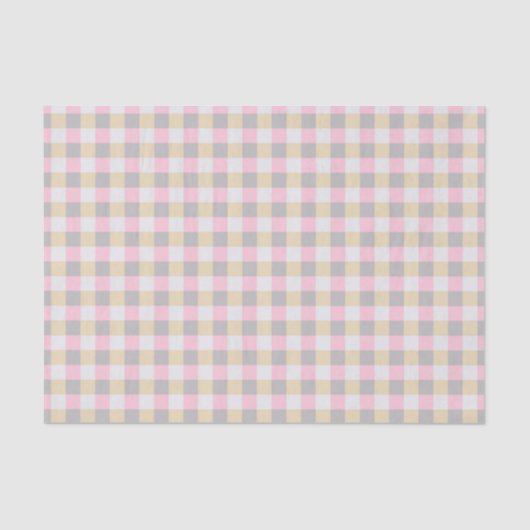 Pastel Gingham Plaid Tissue Paper Tissuepapier (Voorkant)
