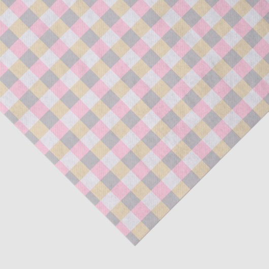 Pastel Gingham Plaid Tissue Paper Tissuepapier (Detail)