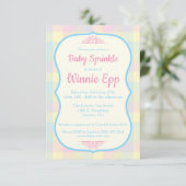 Pastel Gingham Pset, Pink, Blue Baby Sprinkle Kaart (Staand voorkant)