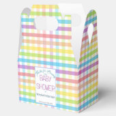 Pastel Gingham Rainbow Baby Shower Bedankdoosjes (Geopend)