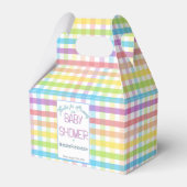 Pastel Gingham Rainbow Baby Shower Bedankdoosjes (Voorkant Zijde)