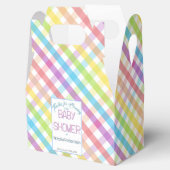Pastel Gingham Rainbow Baby Shower Bedankdoosjes (Geopend)