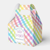 Pastel Gingham Rainbow Baby Shower Bedankdoosjes (Voorkant Zijde)