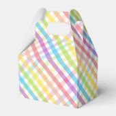 Pastel Gingham Rainbow Baby Shower Easter Bedankdoosjes (Voorkant Zijde)