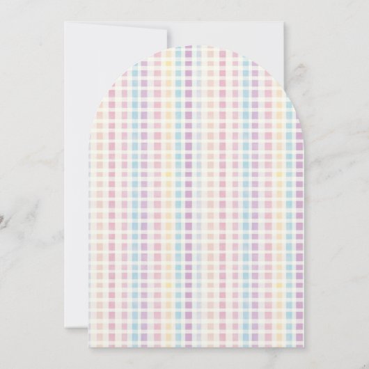 Pastel Gingham Rainbow Colors Baby shower Kaart (Achterkant)