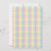 Pastel Gingham Regenboog Baby Shower Kaart (Achterkant)
