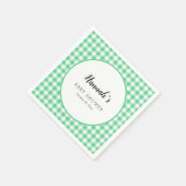 Pastel Gingham servetten babyfeest groen (Hoek)