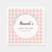 Pastel Gingham servetten babyfeestje (Voorkant)
