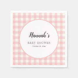 Pastel Gingham servetten babyfeestje