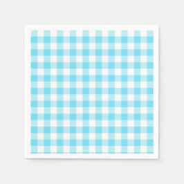 Pastel Gingham Servetten Blauw
