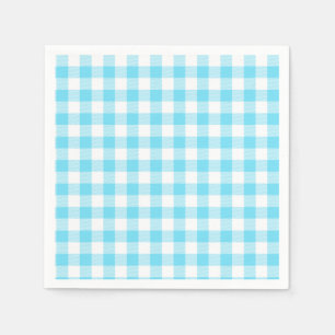 Pastel Gingham servetten Blauw