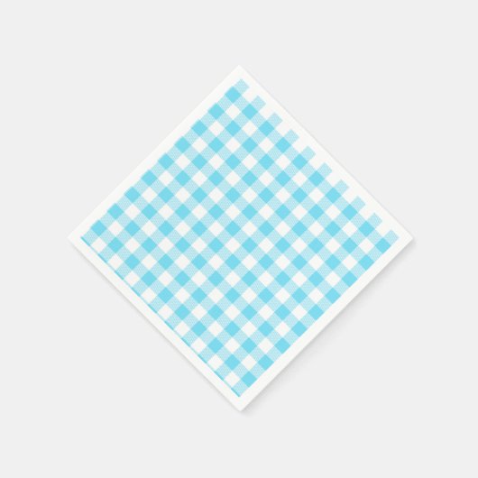 Pastel Gingham servetten Blauw (Hoek)