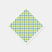 Pastel Gingham servetten Blauw Groen (Hoek)