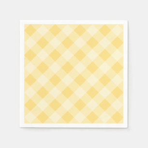 Pastel Gingham servetten Geel