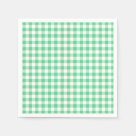 Pastel Gingham servetten Groen