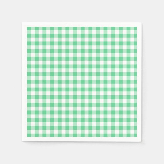 Pastel Gingham servetten Groen (Voorkant)