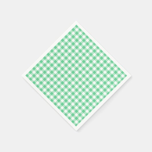 Pastel Gingham servetten Groen (Hoek)