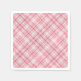 Pastel Gingham servetten Zachte rood