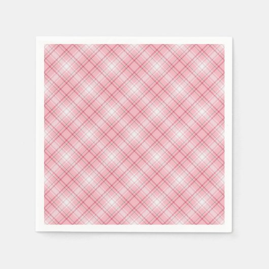Pastel Gingham servetten Zachte rood (Voorkant)