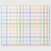 Pastel Gingham Strepen Cadeaupapier (Vlak)