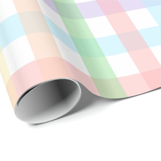 Pastel Gingham Stripes Cadeaupapier (Rol Hoek)