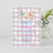 Pastel Gingham Wat’s Baking Geslacht Reveal Uitnod Kaart (Staand voorkant)