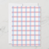 Pastel Gingham Wat’s Baking Geslacht Reveal Uitnod Kaart (Achterkant)