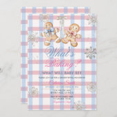 Pastel Gingham What’s Baking Gender Reveal Invitat Kaart (Voorkant / Achterkant)