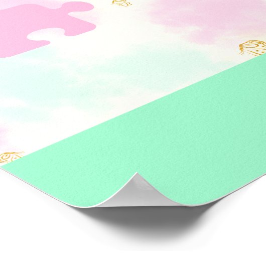 Pastel Giraffe Aangepaste naam Poster (Hoek)