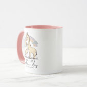 Pastel Giraffe Moeder Baby Eerste Moederdag Regenb Mok (Voorkant links)