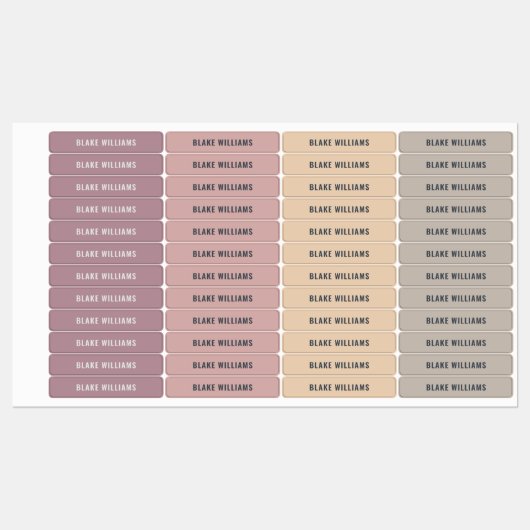 Pastel Girls Neutrale Kleur Gecodeerde Kinder Naam Labels (Vel)