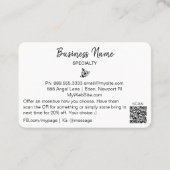 *~* Pastel Girly Abstracte Ombre Peach Logo QR cod Visitekaartje (Achterkant)