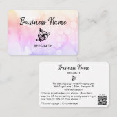 *~* Pastel Girly Abstracte Ombre Peach Logo QR cod Visitekaartje (Voorkant / Achterkant)
