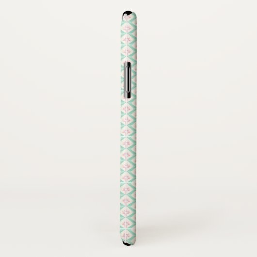 Pastel Girly Roze & Groen Patroon met Initialen Case-Mate iPhone Case (Achterkant / rechts)