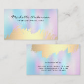 Pastel Gladde Vervagende Achtergrond Goud geborste Visitekaartje (Voorkant / Achterkant)