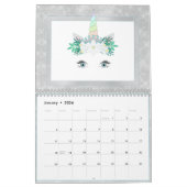 Pastel Glam Unicorn Faces Fun Modern 2021 Agenda Kalender (Jan 2026)