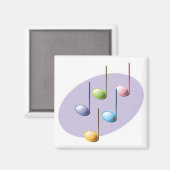 pastel glanzende muzieknoten magneet (Voorkant / Achterkant)
