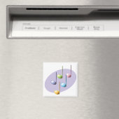 pastel glanzende muzieknoten magneet (Insitu (Vaatwasser))