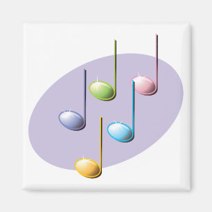 pastel glanzende muzieknoten magneet
