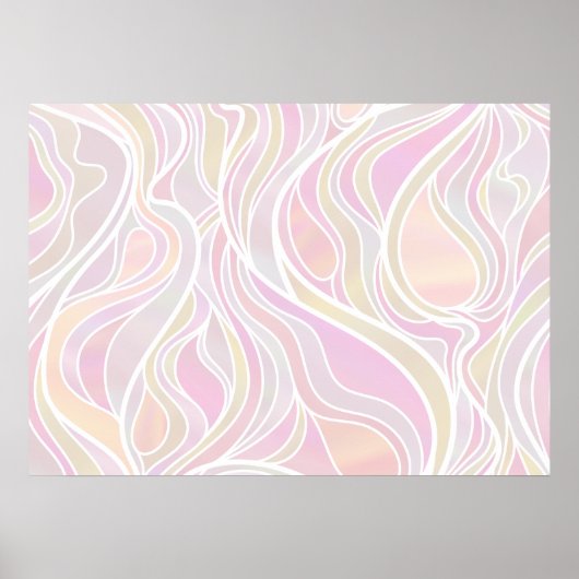 Pastel Glas in lood Abstract Poster (Voorkant)