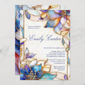 Pastel Glas in lood Baby shower uitnodiging (Voorkant / Achterkant)