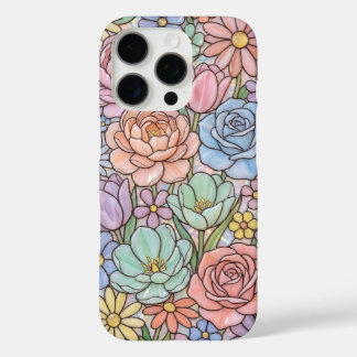 Pastel Glas-in-lood Bloem Motief Hoesje