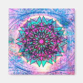 Pastel Glas in lood Mandala Magneet (Voorkant)