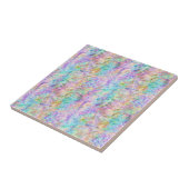 Pastel Glas in lood regenboogpatroon Tegeltje (Zijkant)