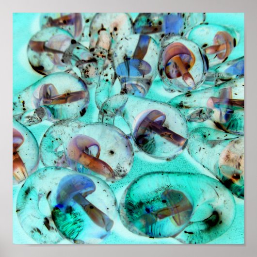 Pastel Glass Mushroom Art van Nicole Seaton Poster (Voorkant)